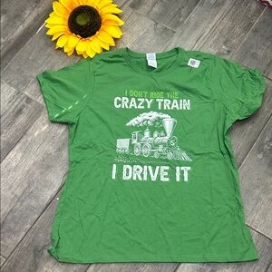 Port and Company Green Crazy Train Graphic Tee